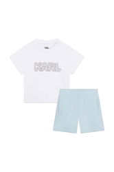 Karl Lagerfeld Compleu Copii Albastru, Tricotaj, Model Print