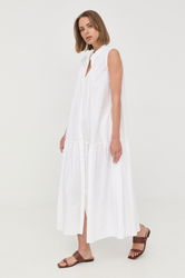 Marella Rochie Culoarea Alb, Midi, Evazati Dama, Panza, Cocktail