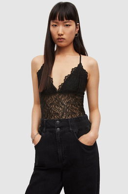 AllSaints Body Culoarea Negru, Dantela, Modelator Dama, Tricotaj