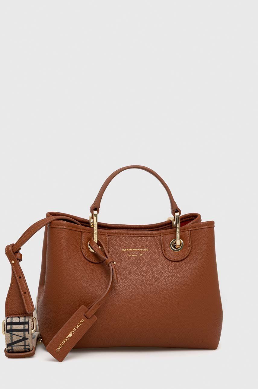 Emporio Armani Poseta Culoarea Negru Dama Maro, Imitatie De Piele