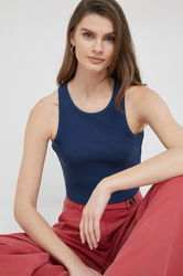 Pepe Jeans Top Piera Femei, Culoarea Albastru Marin Dama Bleumarin, Cu Elastan