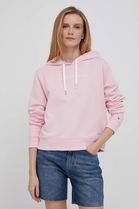 Tommy Hilfiger Hanorac De Bumbac Femei, Culoarea Roz, Cu Glugă, Cu Imprimeu Dama