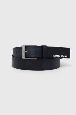 Tommy Jeans Curea De Piele Barbati, Culoarea Albastru Marin Bărbaţi Bleumarin