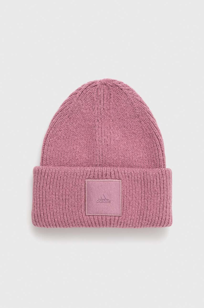 Adidas Performance Caciula Culoarea Roz, Din Tricot Gros Dama
