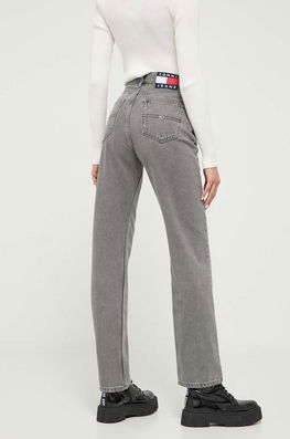 Tommy Jeans Blugi Din Bumbac High Waist Dama Gri