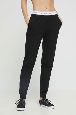 Guess Pantaloni De Lounge Culoarea Negru, Neted Dama, Tricotaj