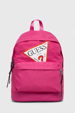Guess Ghiozdan Copii Culoarea Roz, Mare, Cu Imprimeu, Imitatie De Piele, Model Print