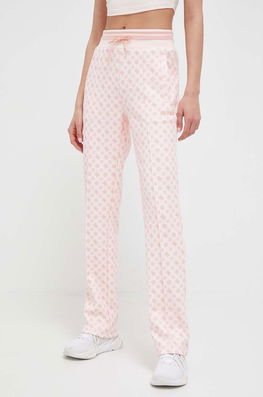Guess Pantaloni De Trening Culoarea Roz, Modelator Dama, Tricotaj