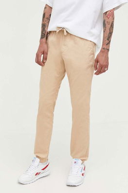 Tommy Jeans Pantaloni Barbati, Culoarea Bej Bărbaţi, Panza