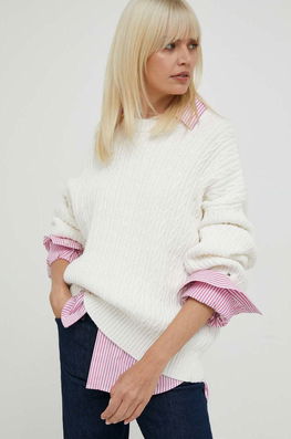 Tommy Hilfiger Pulover Din Amestec De Lana Femei, Culoarea Bej Dama, Cu Un Amestec De Lana