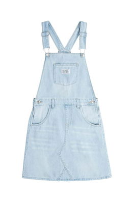 Levi's Rochie Din Denim Pentru Copii Mini, Drept Albastru, Bumbac