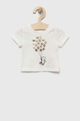 GAP Tricou Din Bumbac Pentru Bebelusi Culoarea Alb Copii, Model Print