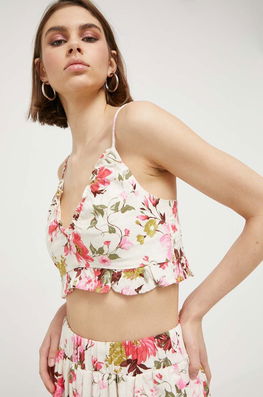 Abercrombie & Fitch Top De In Culoarea Bej Dama, Model Flori