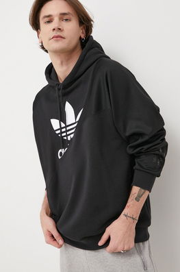 Adidas Originals Hanorac De Bumbac HG6331 Barbati, Culoarea Negru, Cu Imprimeu Bărbaţi, Model Print