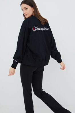 Champion Geaca Bomber 115339 Femei, Culoarea Negru, De Tranzitie, Oversize Dama