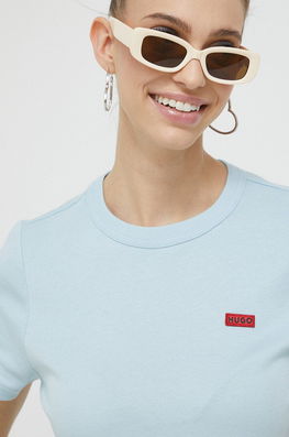 HUGO Tricou Din Bumbac Dama Albastru
