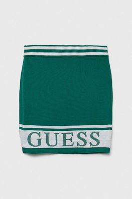 Guess Fusta Fete Culoarea Verde, Mini, Drept Copii, Tricotaj