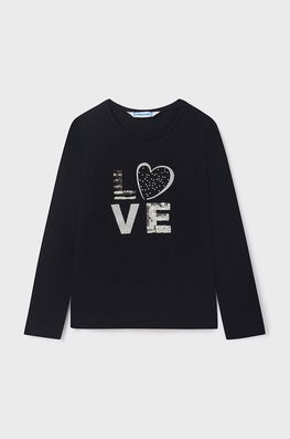 Mayoral Longsleeve Copii Culoarea Negru, Bumbac, Model Print