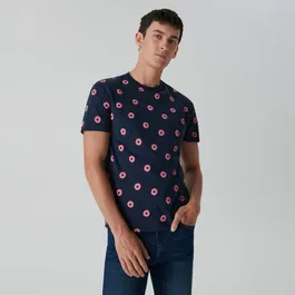 Sinsay - Tricou cu imprimeu - Bleumarin