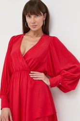 Patrizia Pepe Rochie Culoarea Rosu, Mini, Evazati Dama, Panza, Casual