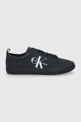 Calvin Klein Jeans Teniși Bărbați, Culoarea Negru Bărbaţi, Textil
