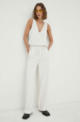 Drykorn Salopeta Culoarea Bej, Cu Decolteu In V Dama, Panza, Casual