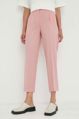 PS Paul Smith Pantaloni De Lana Culoarea Roz, Fason Tigareta, High Waist Dama, Panza