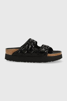 Birkenstock Papuci BIRKENSTOCK X PAPILLIO Arizona Grooved Femei, Culoarea Negru, 1025305 Dama, Sintetic, Toc Plat