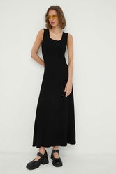 By Malene Birger Rochie Lilo Culoarea Negru, Maxi, Evazati Dama, Tricotaj, Office