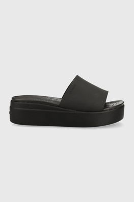 Crocs Papuci Brooklym Slide Femei, Culoarea Negru, Cu Platforma, 208728 Dama, Sintetic