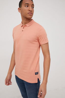 Tom Tailor Polo De Bumbac Culoarea Portocaliu, Neted Bărbaţi