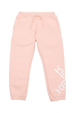 Kenzo Kids Pantaloni De Trening Din Bumbac Pentru Copii Culoarea Roz, Cu Imprimeu, Model Print