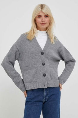 Tommy Hilfiger Cardigan Din Amestec De Lana Culoarea Gri, Călduros Dama, Cu Un Amestec De Lana