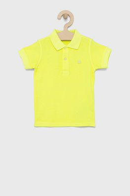 United Colors Of Benetton Tricouri Polo Din Bumbac Pentru Copii Culoarea Galben, Neted