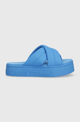 Tommy Jeans Papuci Femei, Cu Platforma, EN0EN02116 Dama Albastru, Textil