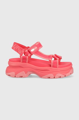 Tommy Jeans Sandale WEBBING HYRBID SANDAL Femei, Culoarea Roz, Cu Platforma, EN0EN02074 Dama, Imitatie De Piele