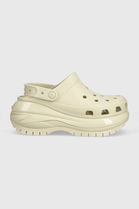 Crocs Papuci Classic Mega Crush Clog Femei, Culoarea Bej, Cu Platforma, 207988 Dama, Sintetic