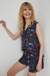 Medicine Camasa Femei, Culoarea Negru, Cu Guler Clasic, Regular Dama, Vascoza, Casual