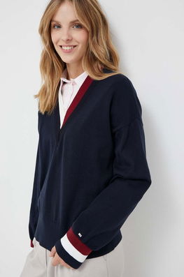 Tommy Hilfiger Pulover Femei, Culoarea Albastru Marin, Light Dama Bleumarin, Bumbac