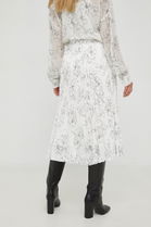 BOSS Fusta Culoarea Alb, Midi, Evazati Dama, Panza, Casual