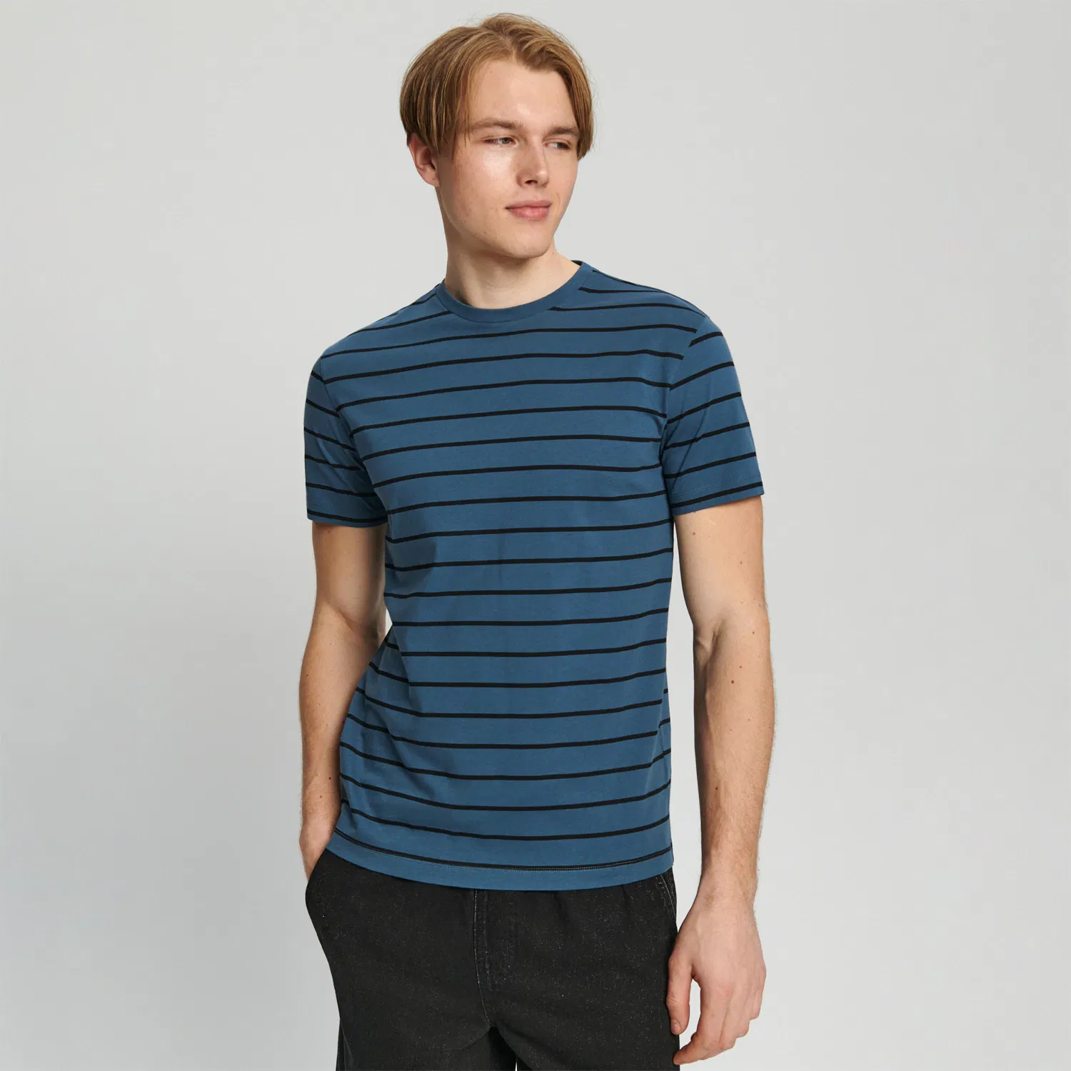 Sinsay - Tricou basic - Albastru