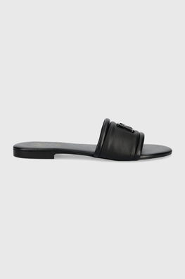 Marella Slapi De Piele Nectar Femei, Culoarea Negru Dama, Toc Plat