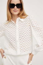 Answear Lab Camasa Din Bumbac Femei, Culoarea Alb, Cu Guler Clasic, Regular Dama, Casual