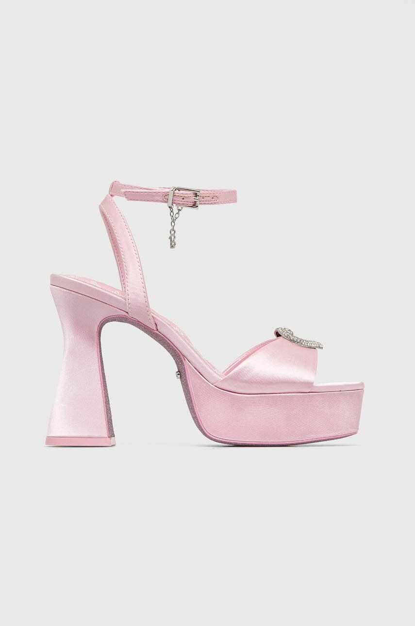 Aldo Sandale Barbiepltfm Culoarea Roz, 13642156.BARBIEPLTFM Dama, Textil, Toc Gros