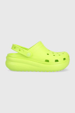 Crocs Slapi Copii Culoarea Verde, Sintetic