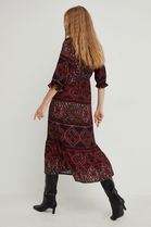 Answear Lab Rochie Culoarea Rosu, Midi, Drept Dama, Panza, Casual