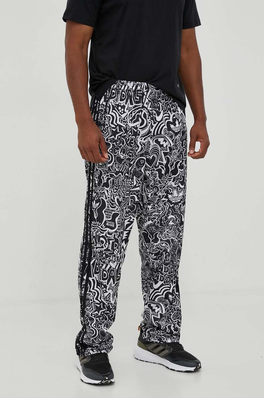 Adidas Originals Pantaloni De Trening X Fewocious Culoarea Negru, Modelator Bărbaţi, Tricotaj, Model Imprimeu