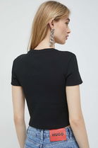 HUGO Tricou Femei, Culoarea Negru Dama, Cu Elastan