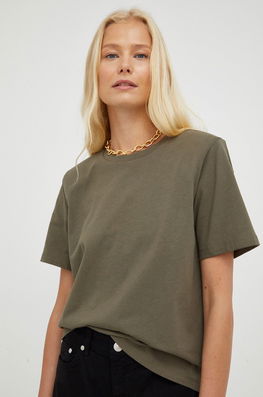 Gestuz Tricou Din Bumbac Culoarea Verde