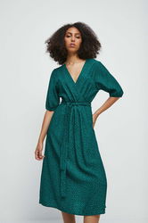 Medicine Rochie Culoarea Verde, Midi, Evazati